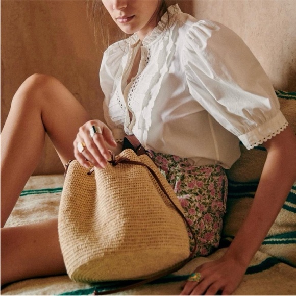 Sezane Waves Blouse in Ecru 36/4 - Picture 2 of 12